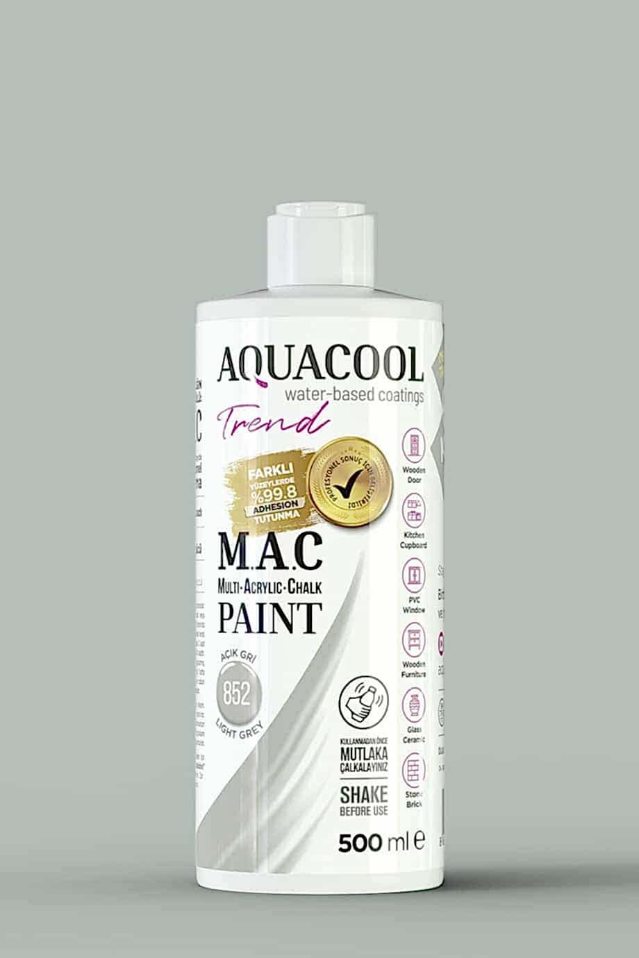İskandinav Gri 500ml - Aquacool Trend Akrilik Boya 861 